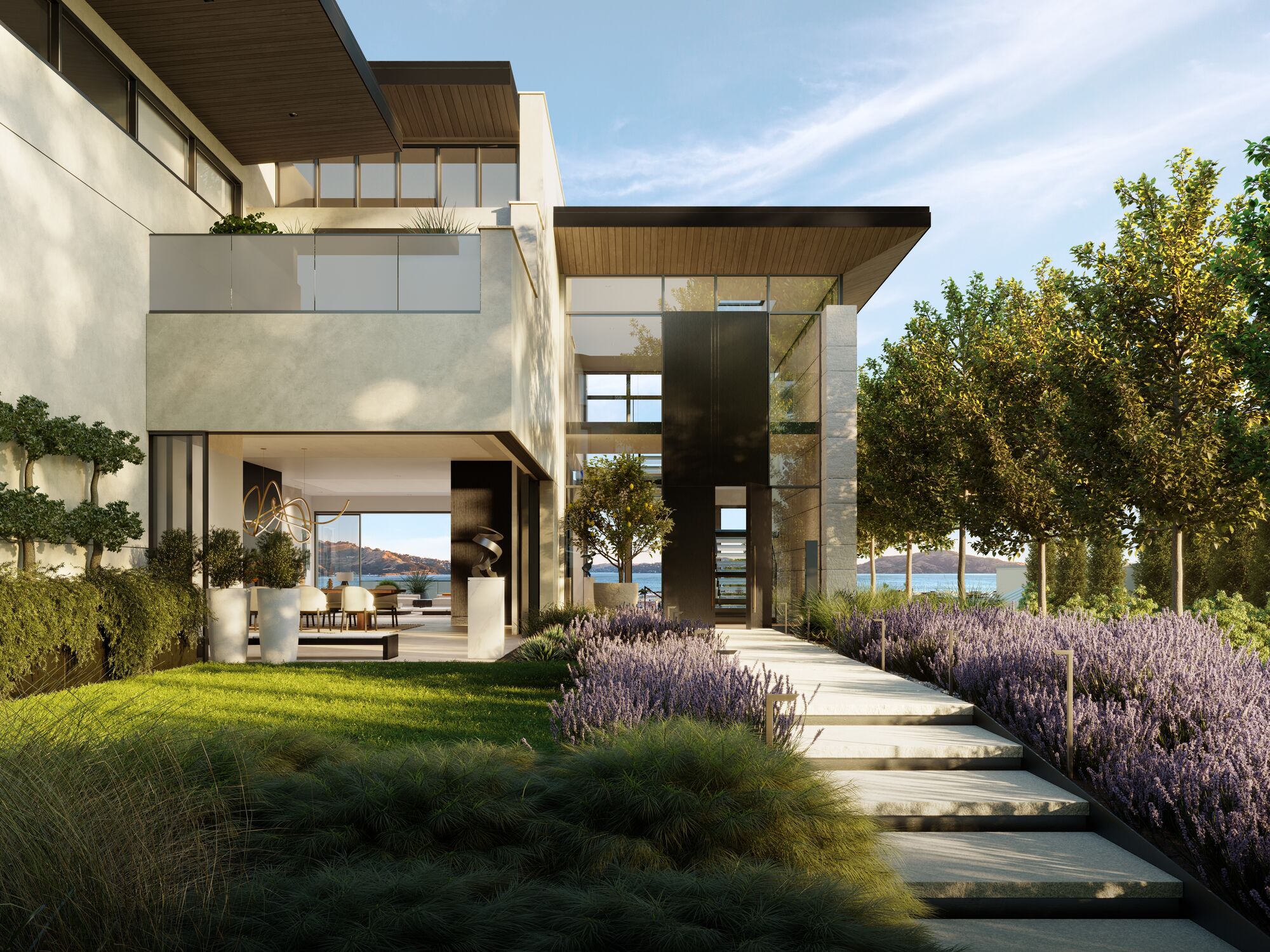 Landscaped courtyard — Troon Pacific residence